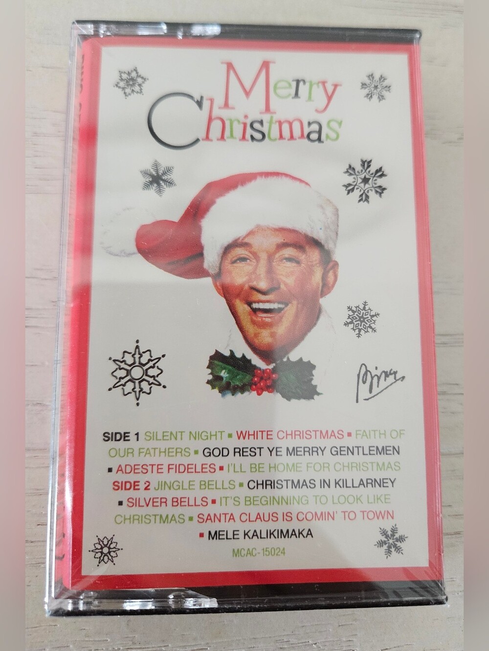 Vintage Holiday Music Cassette - Red & White Christmas Design